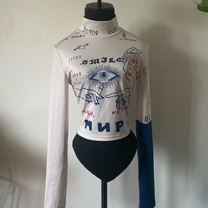 Mesh tattoo skin top